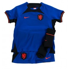 Nederland Bortedraktsett Barn VM 2022 Kortermet (+ korte bukser)